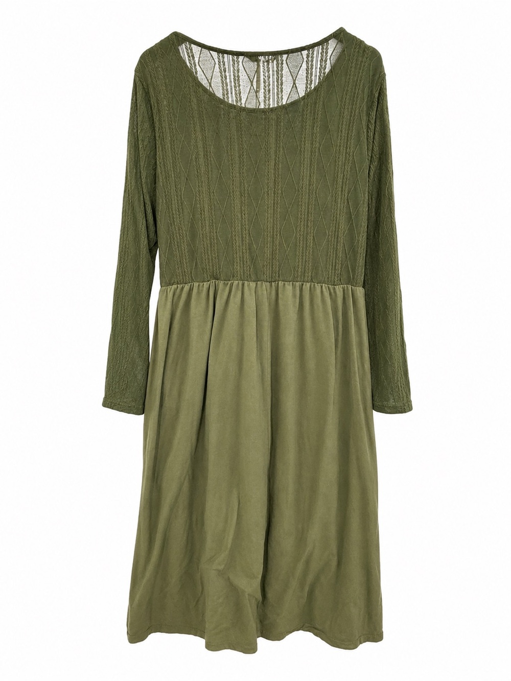 BloomChic Olive Green Textured Midi Dress | Plus Size 18/20